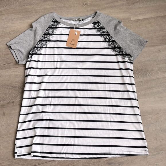NWT Womens ePretty Short Sleeve Shirt Size Large - Picture 1 of 3